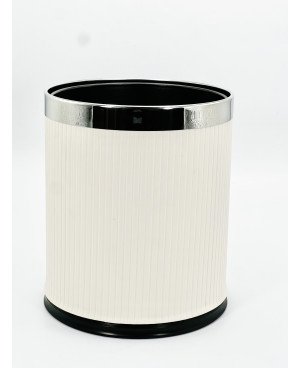 Poubelle en Cuir Blanc