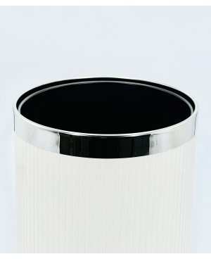 Poubelle en Cuir Blanc