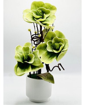  Plante Artificielle Tulipe 46cm - Verte