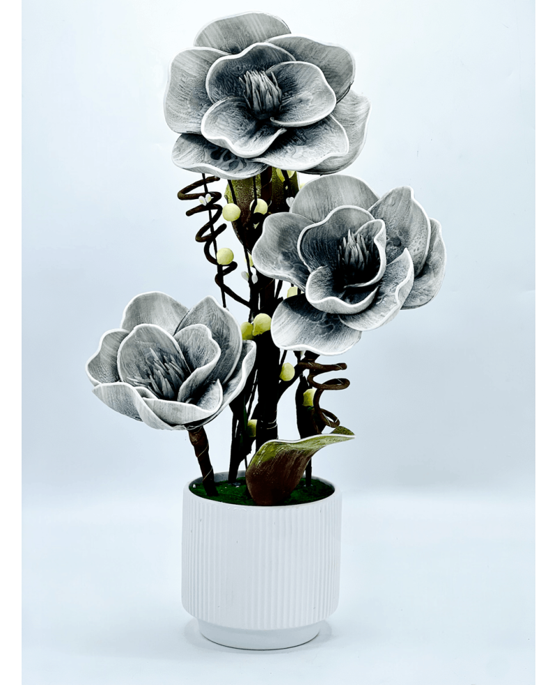 Plante Artificielle Tulipe 46cm - Grise