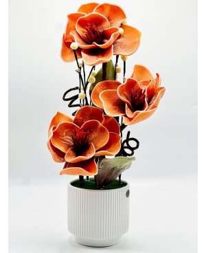  Plante Artificielle Tulipe 46cm - Orange