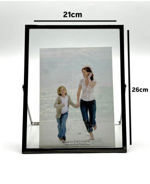 Cadre Photo en Acier Noir - 21x25cm