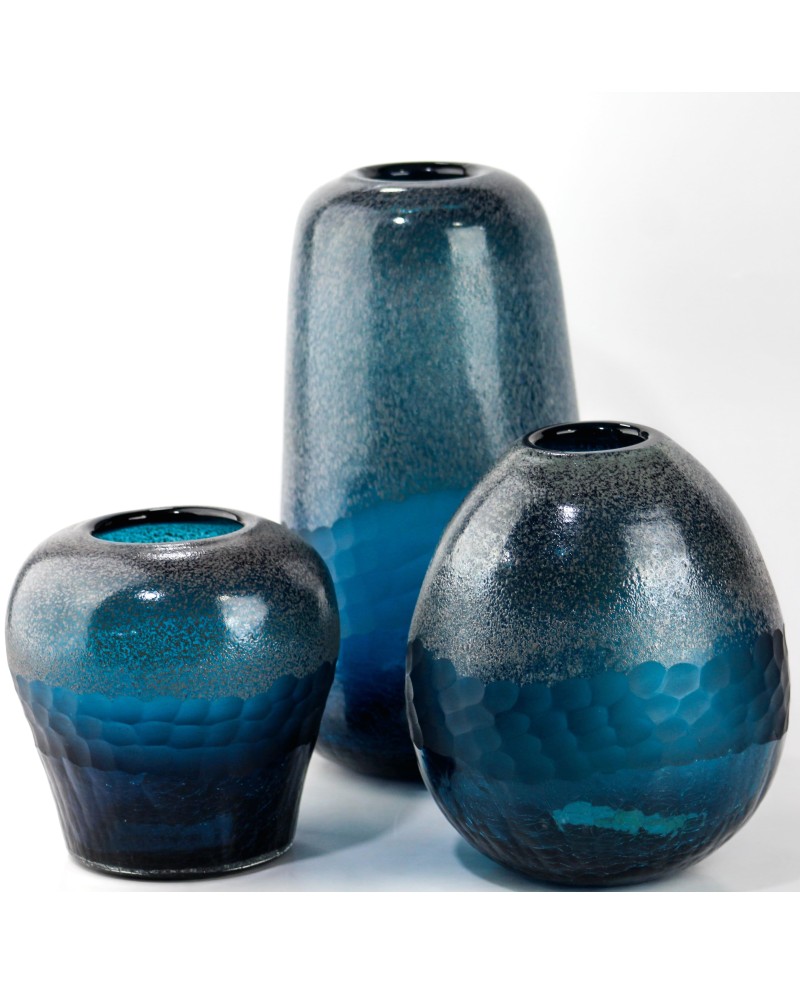 Vase en verre bleu - MM Vase en verre bleu - MM