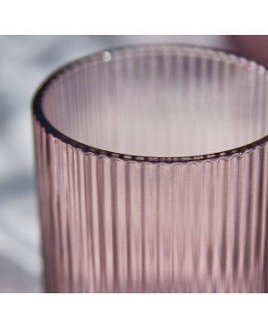 Coffret de 6 Verres à eau Striés - Rose