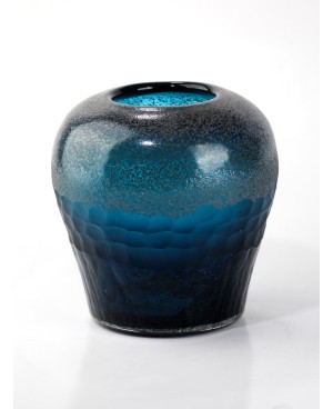  Vase en Verre Bleu - PM