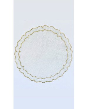  6 Set de Table en Lin Fil Dore