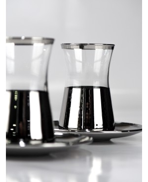  Coffret de 6 Tasses de Thé Silver