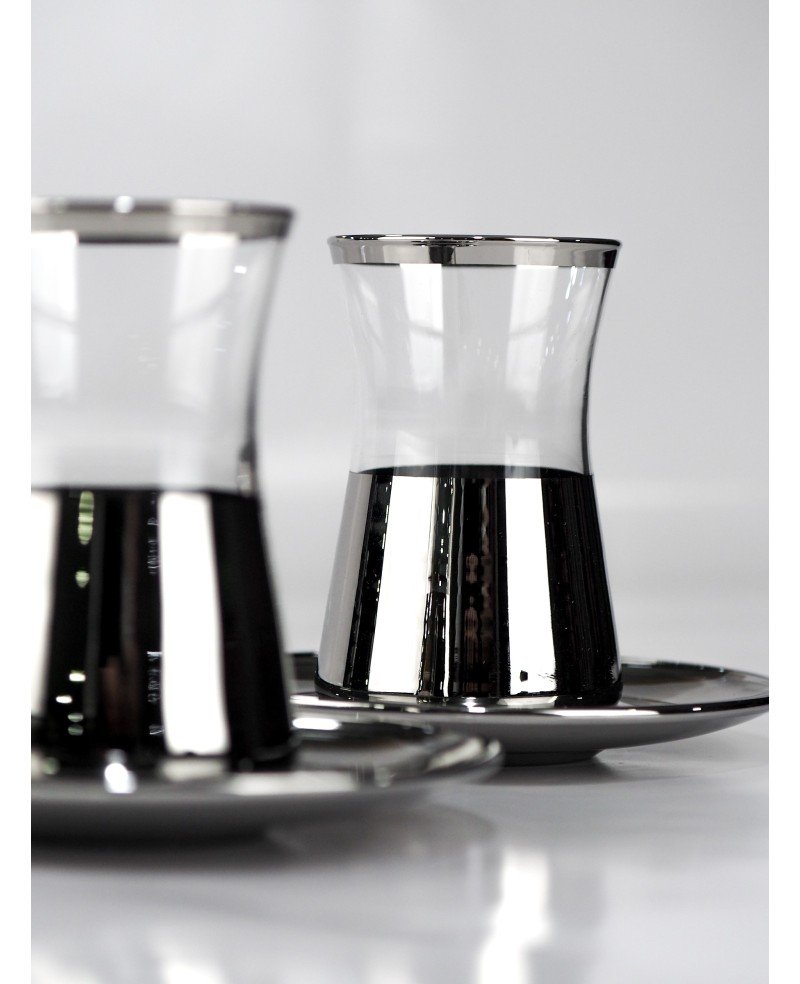 Coffret de 6 Tasses de Thé Silver