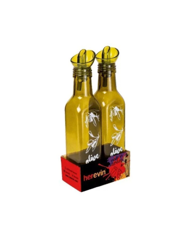 2 Bouteilles en Verre Huile et Vinaigre