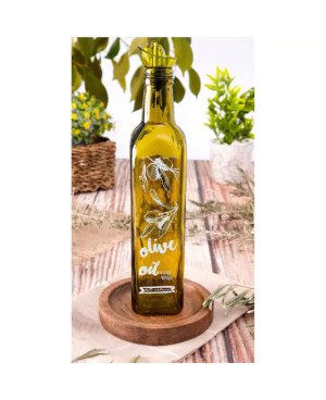 2 Bouteilles en Verre Huile et Vinaigre