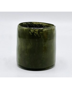  Vase en Verre Soufflé Vert - 10cm