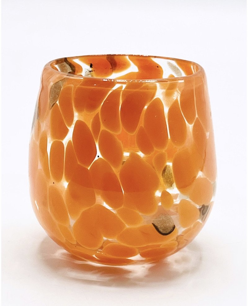 Vase en Verre Soufflé Orange - 10cm