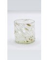 Vase en Verre Soufflé Blanc et Doré - 10cm