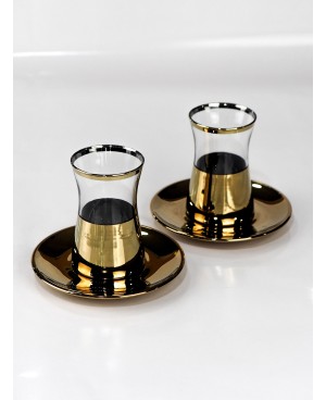  Coffret de 6 Tasses de Thé Gold