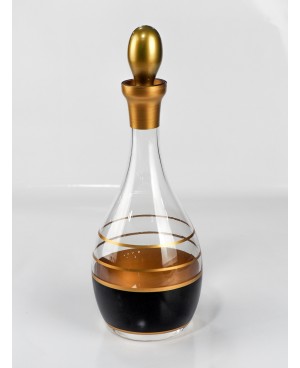  Carafe 1L Noir et Doré Dessiné à la main