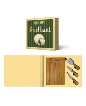  Coffret Plateau a Fromage et 3 couteaux - Easy Life
