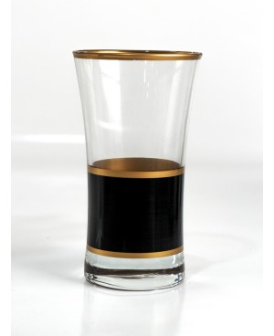  Set de 6 verres à eau Dessiné à la Main Noir et Doré