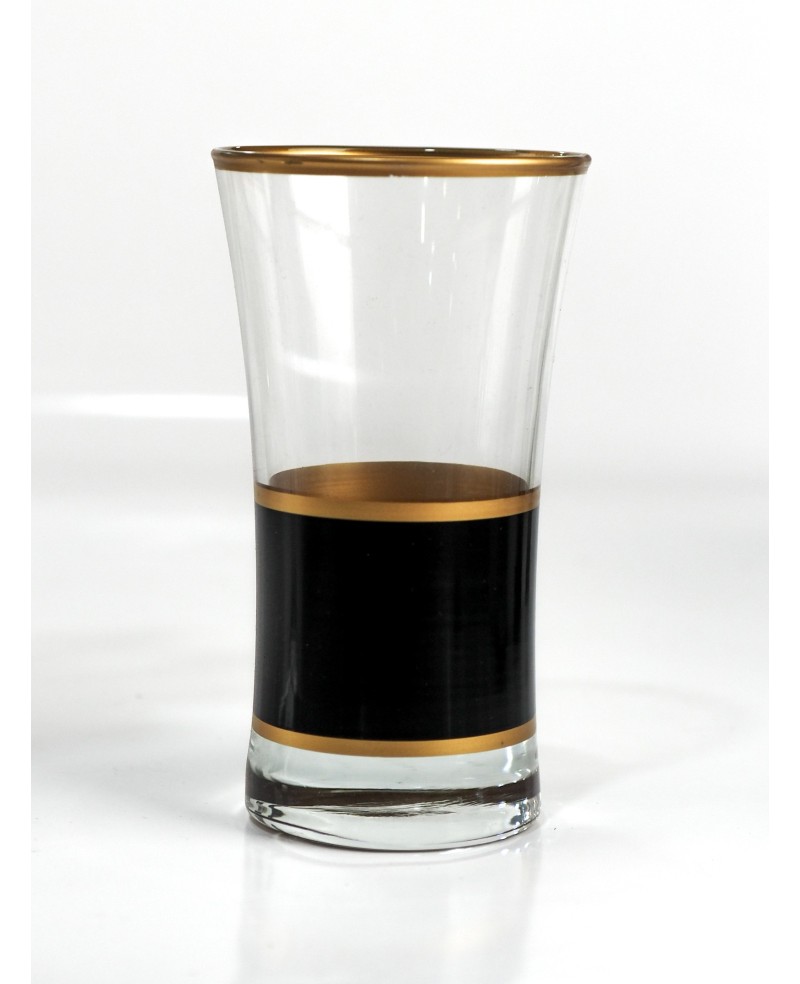 Set de 6 verres à eau Dessiné à la Main Noir et Doré