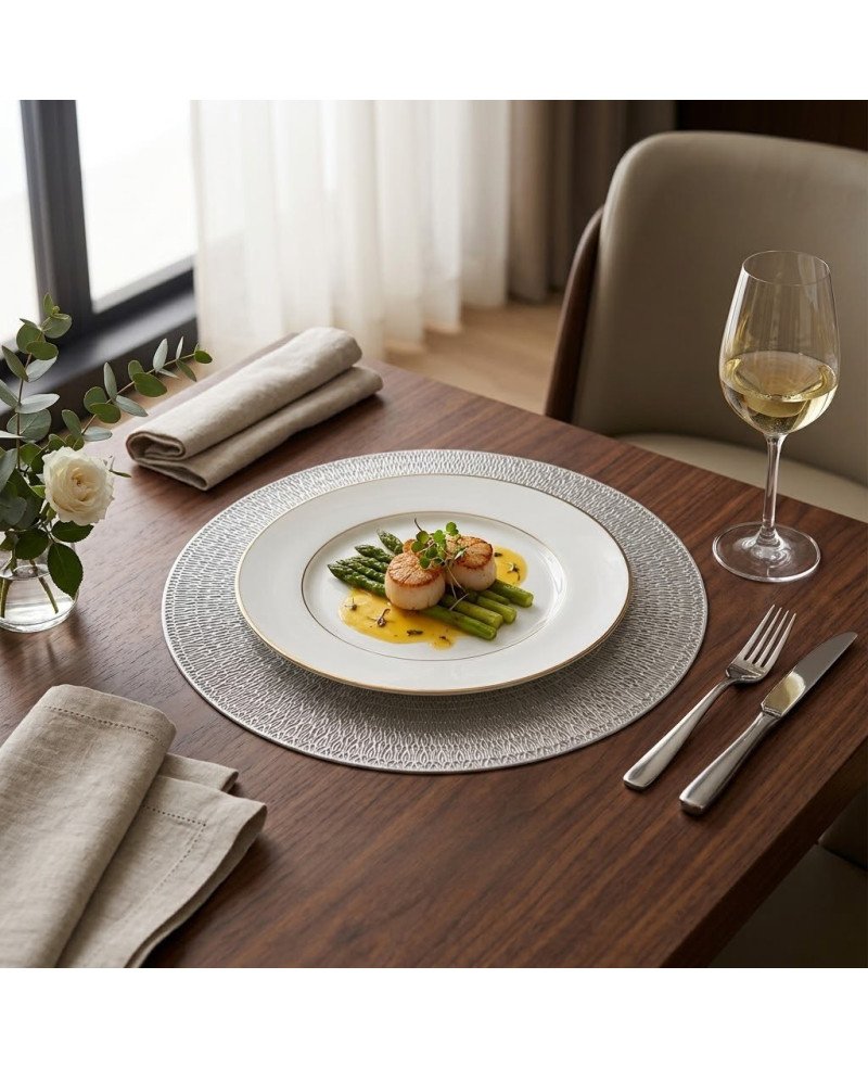 Set de Table Rond 6 pcs - Argenté