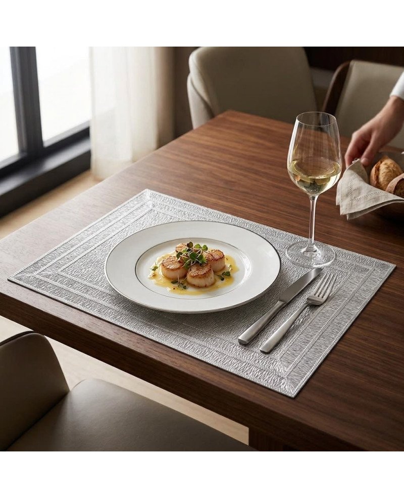 Set de Table 6 pcs Rectangle - Argenté