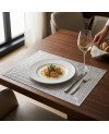 Set de Table 6 pcs Rectangle - Argenté