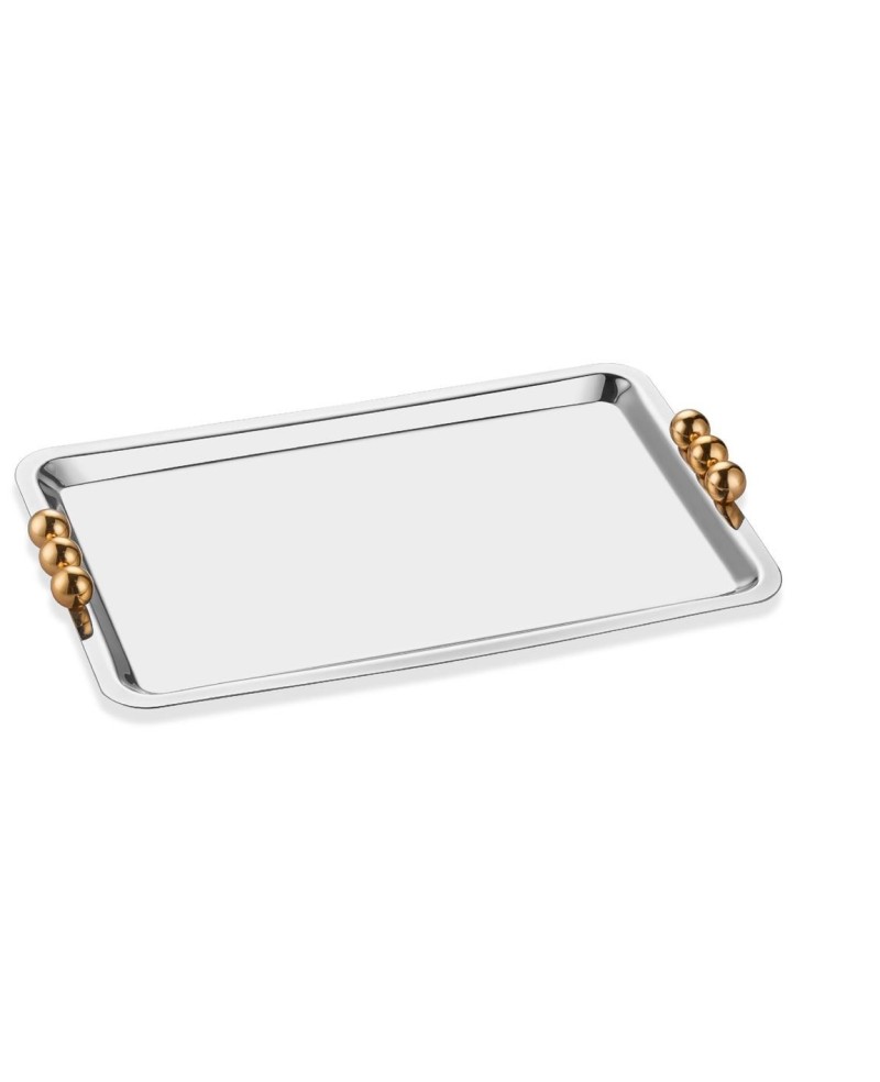 Plat Rectangulaire Perles OR Grand Modèle 43x27cm - NARIN