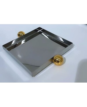  Plateau Prestige INOX PERLES GOLD Carré - NARIN