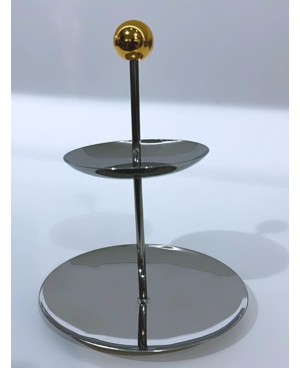  Serviteur 2 Etages PERLES GOLD 20cm - NARIN