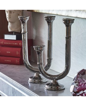 Chandelier double argente antique - HENRIETTE
