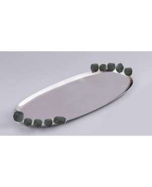  Plateau Ovale Galet Vert xl 52cm
