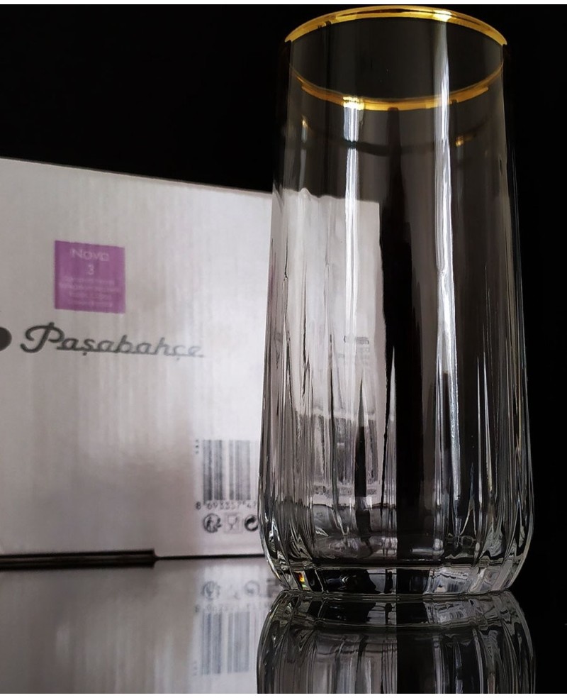 Set de 3 verres avec bord doré 360cc