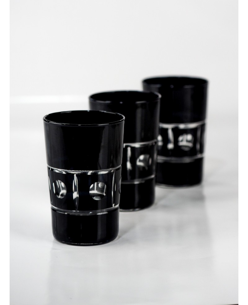Set de 6 verre à Thé noeaud cut NOIR