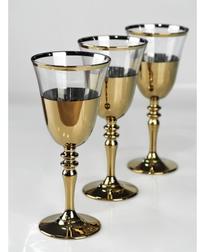  Set de 6 verres à champagne dore 270cc
