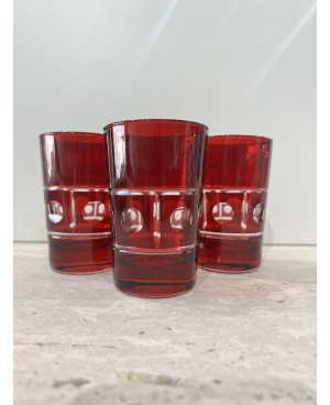  Set de 6 verre à Thé nœud cut ROUGE
