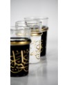 Set de 6 Verres à Thé en Calligraphie Noir, Blanc et Doré