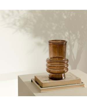  Vase Floen Verre Marron Clair 17cm