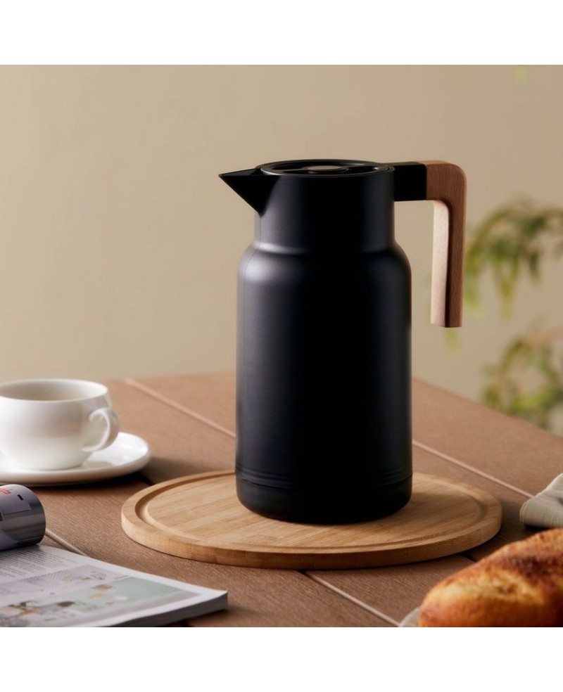 Thermos 2L Noir Ou Blanc Manche en Bois