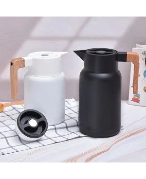 Thermos 2L Noir Ou Blanc Manche en Bois