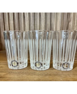 Set de 6 Verres de Thé Transparents Rayures Blanches*