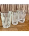 Set de 6 Verres de Thé Transparents Rayures Blanches*