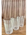 Set de 6 Verres de Thé Transparents Rayures Blanches*