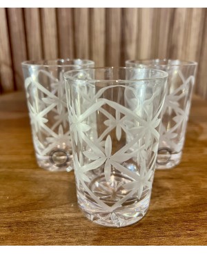 Set de 6 verres à Thé Transparentes Gravure Blanche