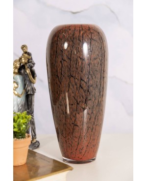  Vase en verre marron Marbre 23x19x31.5cm
