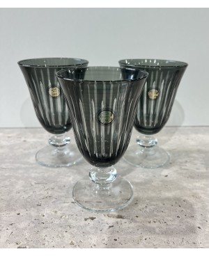  Set de 6 verres sur Pieds Gris Foncé