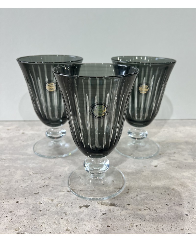 Set de 6 verres sur Pieds Gris Foncé