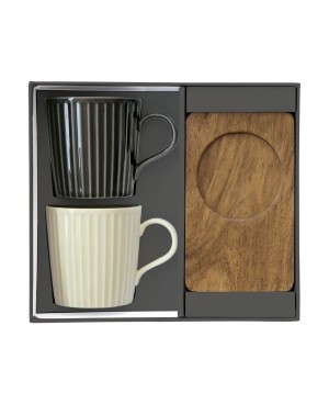 Coffret de 2 Tasses de Thé avec Sous Tasse Acacia