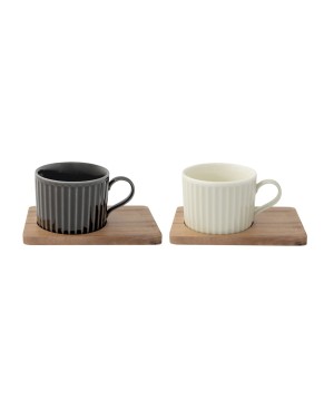 Coffret de 2 Tasses de Thé avec Sous Tasse Acacia