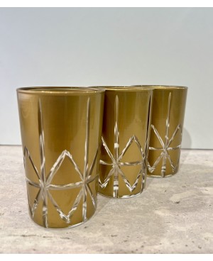  Set de 6 Verres à Thé Nœud Cut Doré