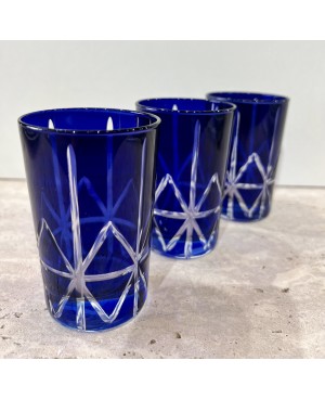  Set de 6 verres à Thé Nœud Cut Bleu