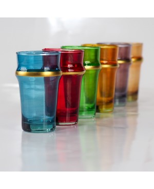  Set de 6 Verres de Thé Colorie Doré